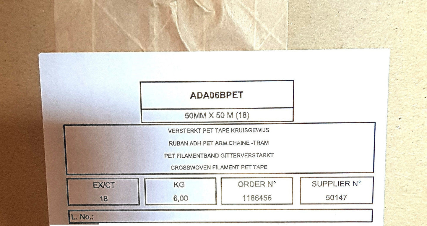 RUBANS ADHÉSIFS ARMÉ CAINE ET TRAME 50M X 50MM